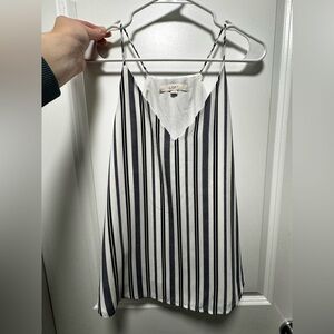 LOFT Navy and White Striped Camisole